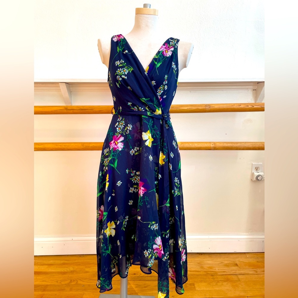 DKNY Floral Summer Dress Flowy “Wrap” style